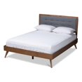 thumbnail image 1 of Baxton Studio Ines Mid-Century Wood and Fabric King Platform Bed in Dark Gray, 1 of 9