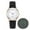 Black 1B4, variant on Staron Crystal-Studded Luminous Women's Watch, Quartz Movement Alloy Case Imitation Leather Strap, Ladies Watch