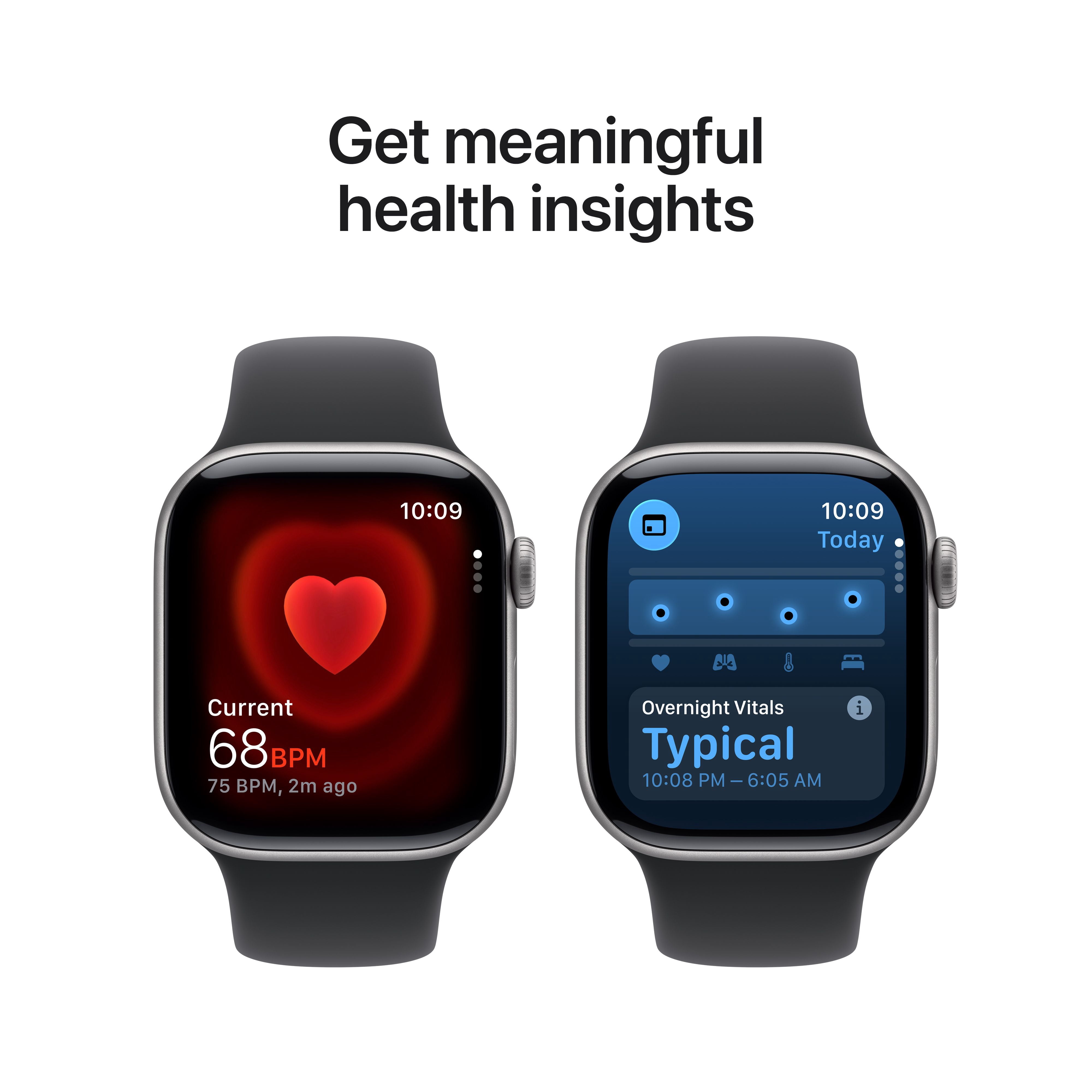 Apple Watch Series 11 [GPS 42mm] Smartwatch with Space Gray Aluminum Case with Black Sport Band - S/M