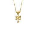 thumbnail image 2 of Delight Jewelry Goldtone Mini Star with Clear Crystal Gold tone Heart Necklace, 2 of 4