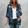 thumbnail image 2 of BangWanChi Beach Cover ups for Women Women's Long Sleeve Printing Casual Tops Blouse With Pocket Cardigan, 2 of 5