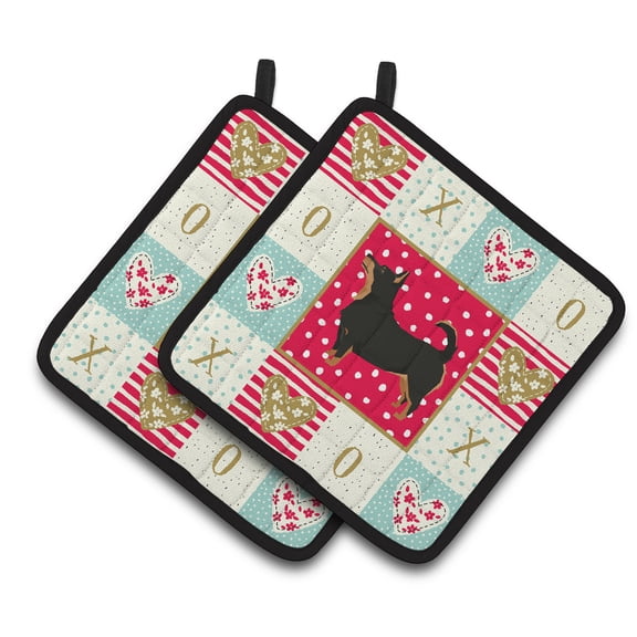 Lancashire Terrier Love Pair of Pot Holders