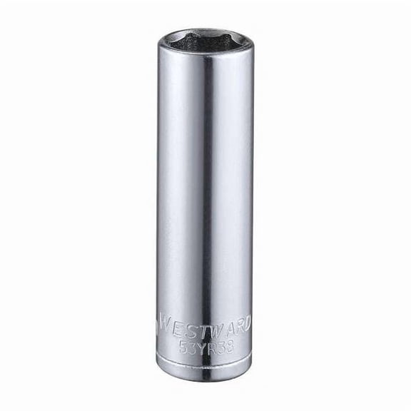1/4 in Drive, 10mm Hex Metric, Socket, 6 Points,  Steel, Chrome, 10 mm 53YR38