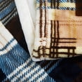 thumbnail image 4 of Tache Winter Cabin Blue Tan Farmhouse Super Soft Micro Fleece Tartan Plaid Plush Lightweight Dual-Sided Decorative Couch, Sofa, Travel, Lap, Bed Throw Blanket, 90x90, Full/Queen Size, 4 of 7