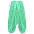 thumbnail image 5 of TTAO Kids Girls Belly Dance Bloomers Halloween Party Tribal Arabic Trousers Satin Harem Pants Light Blue 16, 5 of 7