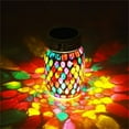 thumbnail image 2 of xuyanhg Solar Mason Jar Light, LED Outdoor Waterproof Mosaic Glass Hanging Solar Lantern for Garden, Patio Decor, Decorative Solar Lamp for Backyard Table, Floor or Tree Decor, 2 of 3