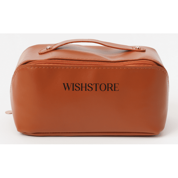Travel Makeup Bag Organizer Countertop Case Toiletry Bag Cosmetic Bag for Women Vanity Storage Bathroom Counter Skincare Organizers Pouch with Divider and Handle Travel Essentials Gift for Girl