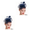 thumbnail image 2 of Qarigey Tocado de boda con flores para el pelo, colgante de cabeza con Clip de malla para novia, sencillo, multiusos, europeo, ahorro de Azul marino 2piezas, 2 of 6