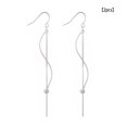 thumbnail image 4 of 2 Pieces Silver Ear Hook Bead Simple Style Long Korean Temperament Tassels Chain Universal Fashion Accessory Earrings Wedding, 4 of 7