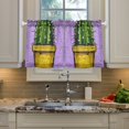 thumbnail image 5 of Cactus Painting Kitchen Curtains Tier Set 27x24 Inch 2 Panels Semi Sheer Light Filtering Privacy UV Protection, 5 of 8