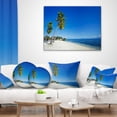 thumbnail image 3 of Designart Palms Bent to Beautiful Vacation Beach - Modern Seascape Throw Pillow - 18x18, 3 of 4