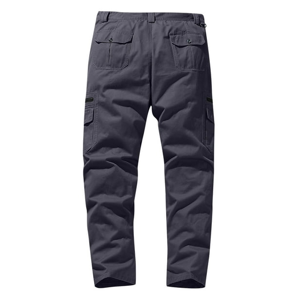 Pantalones cargo para hombre pantalones cargo rectos con multiples bolsillos y botones a la moda informales lisos odeerbi odb 5