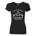 thumbnail image 2 of Wild Bobby, Life Is Better At The Lake, Women Slim Fit Junior Tee, Black, Small, 2 of 4