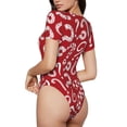 thumbnail image 2 of Balery Question Marks1 Body de cuello redondo de manga corta para mujer Tops de manga corta Tops básicos-XX-Large, 2 of 7