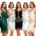 thumbnail image 2 of Women’s Plus Size Vintage Sequin & Beaded Fringe Cocktail Dress – Retro Glam Party Evening Dress, 2 of 10
