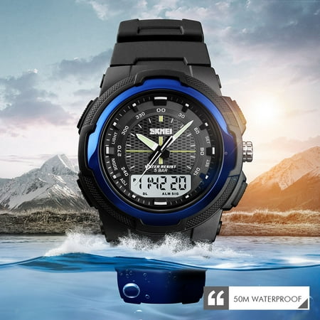 Jewelry VerPetridure Waterproof Alarm Date Sport Analog Digital LED Backlight Wrist Watch