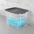thumbnail image 5 of Sterilite Extra Large Stackable Storage Bin, 108 Quart Durable Clear Plastic Storage Container with Latch Lid, Dark Gray, 4 Pack, 5 of 8