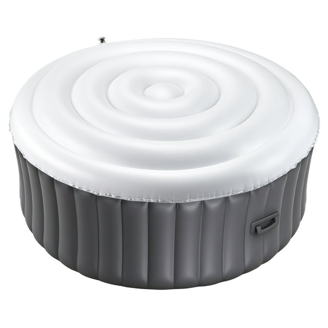 VEVOR Inflatable Hot Tub Cover 5.4ft Round Lid Weatherproof and Waterproof White