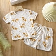 thumbnail image 4 of SDNall Ensembles Décontractés à Manches Courtes pour Garçons et Filles avec Bouton de Col et Shorts Imprimés, 4 of 8