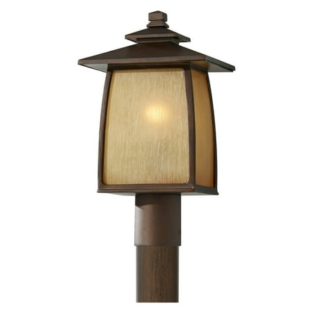 Home Solutions Wright House OL8508SBR 1-Light Outdoor Post Lantern - 9 in. - Sorrel Brown