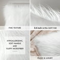 thumbnail image 3 of Luxury Mongolian Fluffy Faux Fur Series Square Decorative Throw Pillow Cusion for Couch, 20" x 20", True White, 2 Pack, 3 of 6