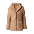 thumbnail image 5 of Pyhlmscde Sweatshirts for Women, Fleece Jacket Women, Zip up Hoodie Women, Fleece Jacket Women Full Zip Soft Fleece Jacket Lightweight Long Sleeve Hooded Outerwear with Pockets Khaki XL, 5 of 8