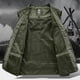 thumbnail image 3 of Ceisia Men's Loose Fit Outdoor Utility Vest Multi-Pocket Breathable Mesh Lining V-Neck Fishing Hiking Volunteer Waistcoat Gifts Army Green M, 3 of 6
