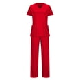 thumbnail image 7 of Hanen Basic Scrub Set for Women - Slim V-Neck Scrub Top & Multi Pocket Skinny Cargo Scrub Pants, 7 of 7