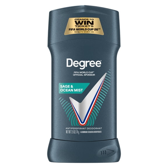 Degree Men Antiperspirant Deodorant 72-Hour Sweat and Odor Protection Sage & Ocean Mist Antiperspirant For Men With Body Heat Activated Technology, 2.6 oz