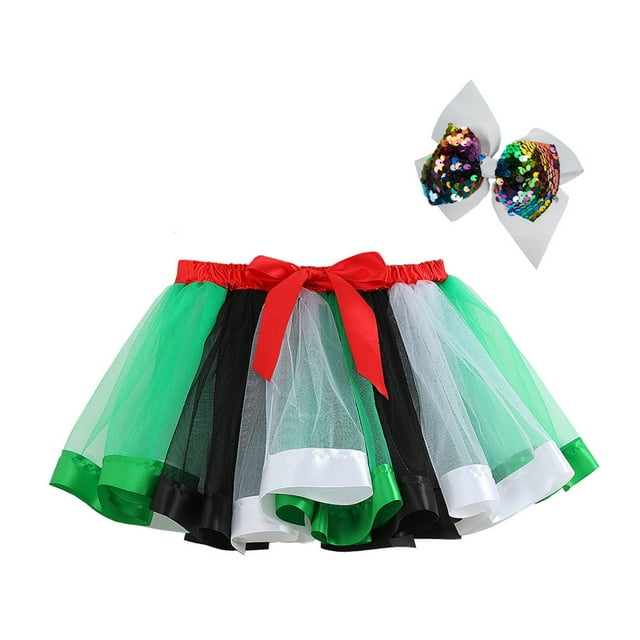 Yuyuzo Jupe Superposée Jupes Mini en Tulle pour Filles Robe de Danse Princesse Robes Colorées à Volants avec Bandeau à Nœud