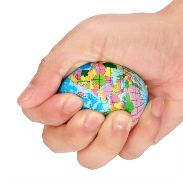 DPTALR 60mm Stress Relief World Map Foam Ball Atlas Globe Palm Ball Planet Earth Ball