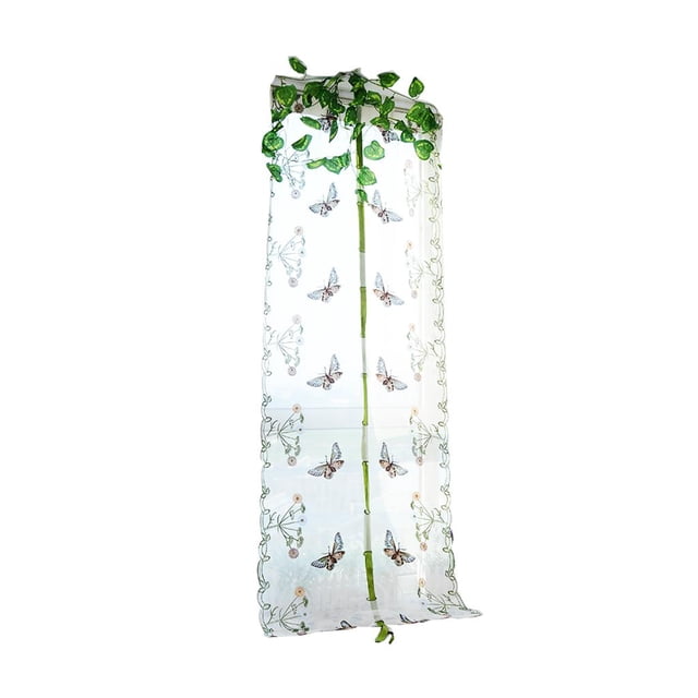 Pastoral Tulle Roman Ricamato Tenda Sheer in Poliéster Home Decor - Blanco 0.8x2m Baoblaze Cortina romana de mariposa