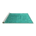 thumbnail image 2 of Ahgly Company Machine Washable Indoor Rectangle Oriental Turquoise Blue Industrial Area Rugs, 5' x 7', 2 of 4
