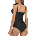 thumbnail image 4 of Hilor Womens Two Piece Bathing Suits Tummy Control Swimwsuit Ruffled V Neck Tankini Swimwear, 4 of 8