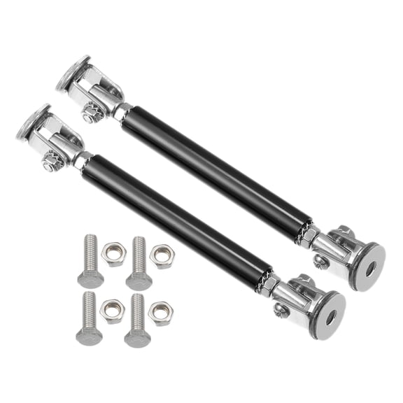 Unique Bargains 1 Pair Aluminum Alloy 3"-5" 75mm Car Front Bumper Lip Splitter Strut Rod Tie Support Bars Black