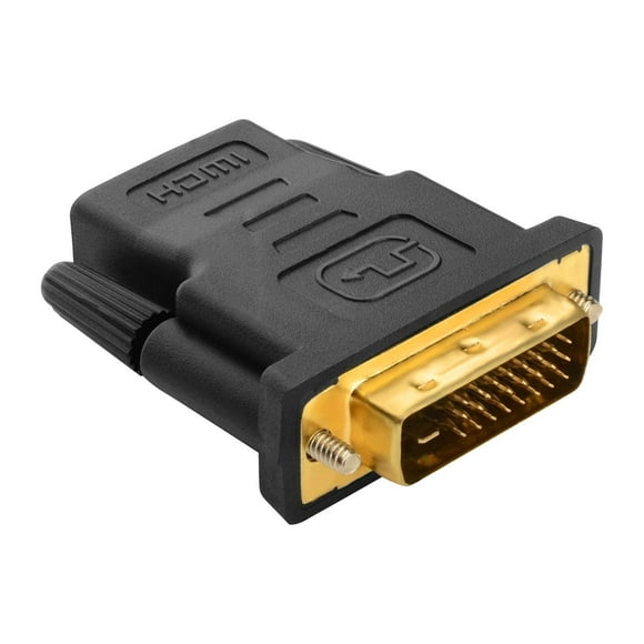 Konex TM Plaqué Or HDMI Femelle à DVI-D Mâle, Adaptateur Vidéo DVI à HDMI, Noir