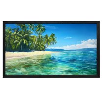 Beach Wall Art Ocean Wall Art Seaside Blue Sky Canvas art Framed wall art Painting For Livingroom Decor Office Bedroom Decoration