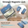 thumbnail image 5 of for Samsung Galaxy A14 5G Zipper Wallet Case, 2-in-1 Magnetic Wallet Case Phone Cover, Card Slots Holder PU Leather Case TPU Bumper Shockproof Anti-Drop Cover for Galaxy A14 5G, Blue, 5 of 11