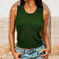thumbnail image 3 of AJGRHE Womens Summer Crochet Tank Tops Casual Trendy Knit Sweater Vest Sleeveless Hollow Out Boho Beach Tops Green XL, 3 of 5