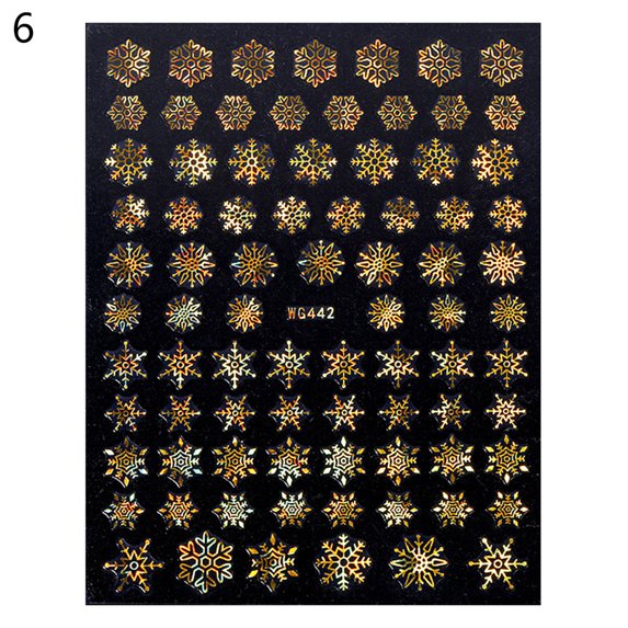 UDIYO Nail Sticker Christmas Style Snowflake Pattern Vivid Images White Snow Embossed Sticker Xmas Charms for Manicure