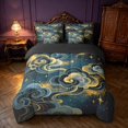 thumbnail image 3 of Homewish Hippie Clouds Stars King Bedding, Dreamy Cosmos Universe King Bed in a Bag, Black Reversible 7-Piece, 3 of 7