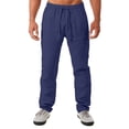 thumbnail image 2 of Drawstring Casual Solid Color Pants for Men Comfortable Soft Material for Daily Wear Grey Navy Blue L, 2 of 4