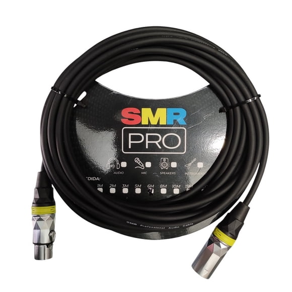 Cable Canon XLR 3 Pines SMR PRO 20 M Hembra a Macho Metalico Audio Profesional