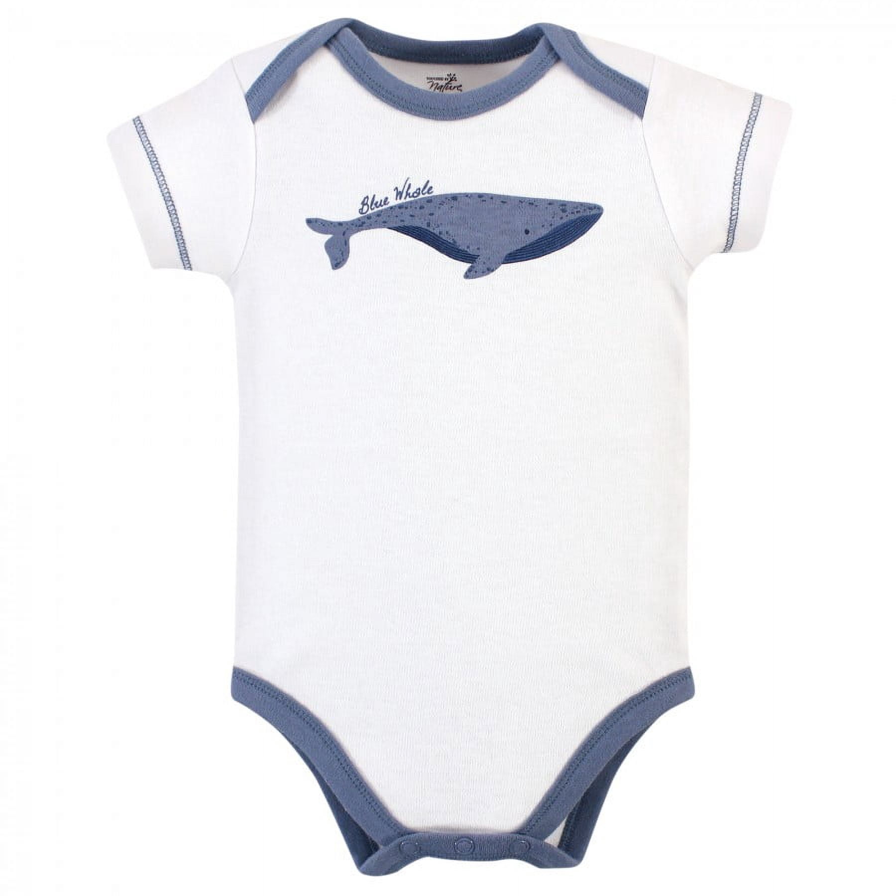 Touched by Nature Organic Cotton Bodysuits 5pk, Blue Whale, 0-3 Months