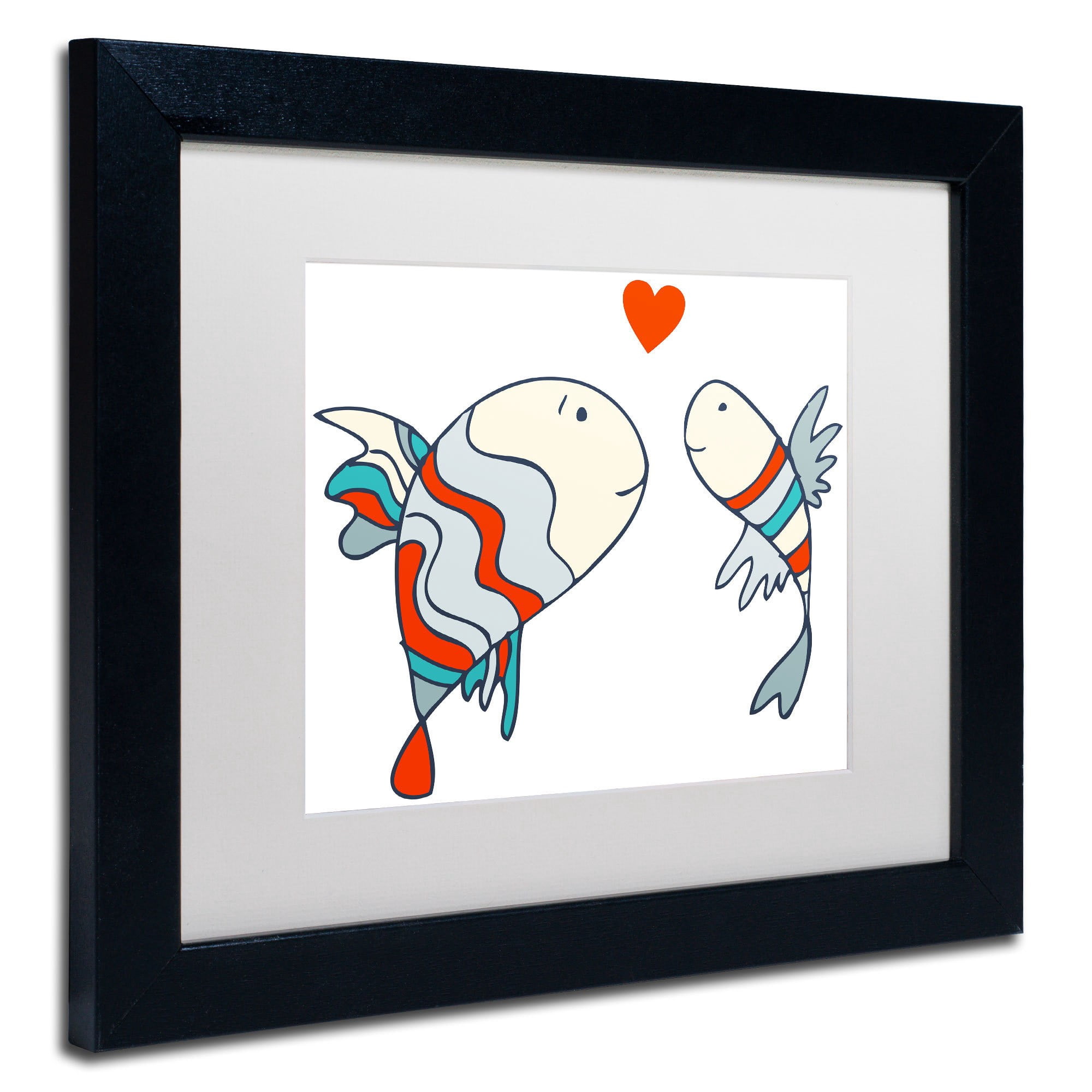 Carla Martell 'Two Little Fish' Matted Framed Art
