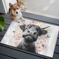 thumbnail image 3 of Entryway Rug 2'x3', Black Cow Floral Small Rug for Kitchen Bathroom Door Mat Indoor Entrance, Grey Wooden Farmhouse Animals Non-Slip Area Rugs Floor Mats Carpet Front Door Rugs, 3 of 8