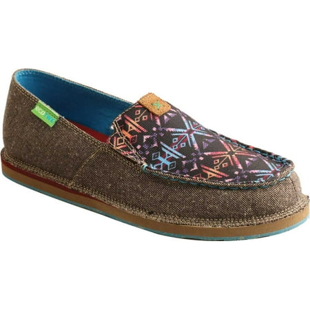 

Women s Twisted X WCL0014 Moc Toe Slip On Loafer Eco Dust/Blue Aztec Recycled Fabric 7.5 M