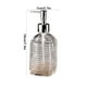 thumbnail image 3 of Dispensador de jabón de vidrio con rayas horizontales, botella de 350 ml de capacidad para jabón de manos, champú, gel de ducha, bomba de presión, envase rellenable, decoración para baño y cocina., 3 of 6