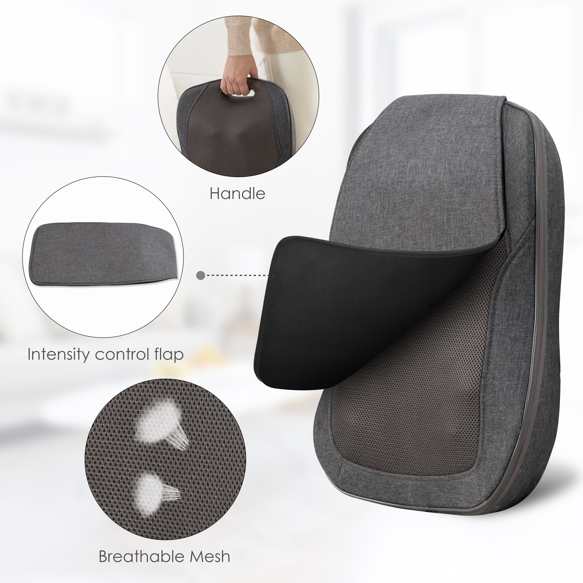  Shiatsu Deep Kneading Back Massager - 12 Rolling Nodes Heated  Portable Electric Massage Chair Pad - Relax, Relief Back Pain and Muscle  Soreness - Home, Office, Car Use : Health & Household