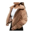 thumbnail image 3 of Womens Faux Fleece Jacket Coat Zip Up Long Sleeve Winter Outwear Shaggy Shearling Jacket, 3 of 8